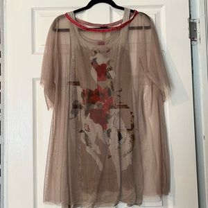 Save The Queen Mesh Dress Cowboy Detail Size Medium